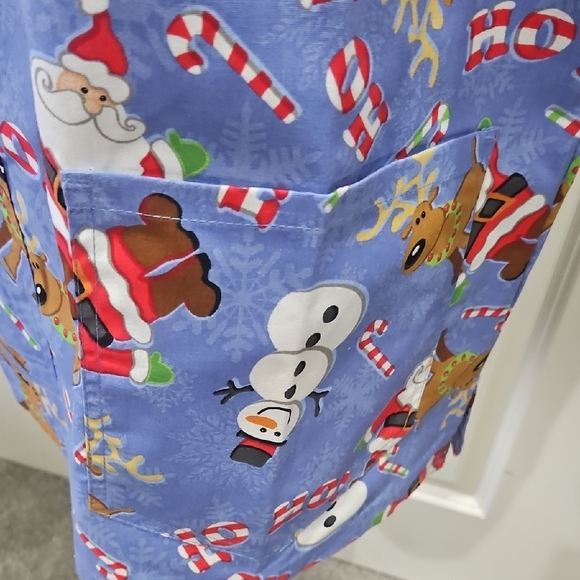 UA Scrubs Blue Holiday Print Top - Picture 8 of 10